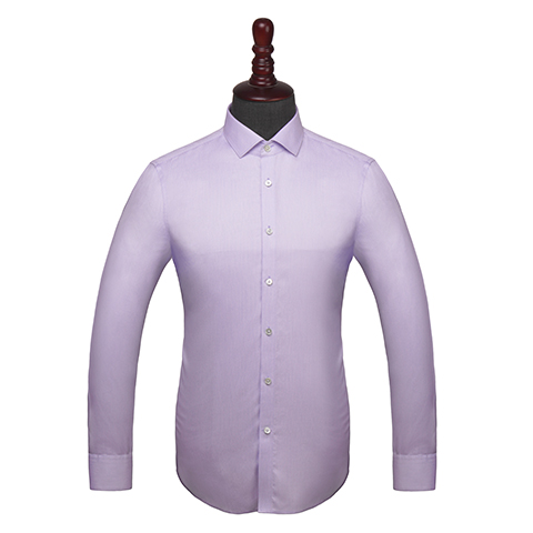 紫色細條紋長袖襯衫定制