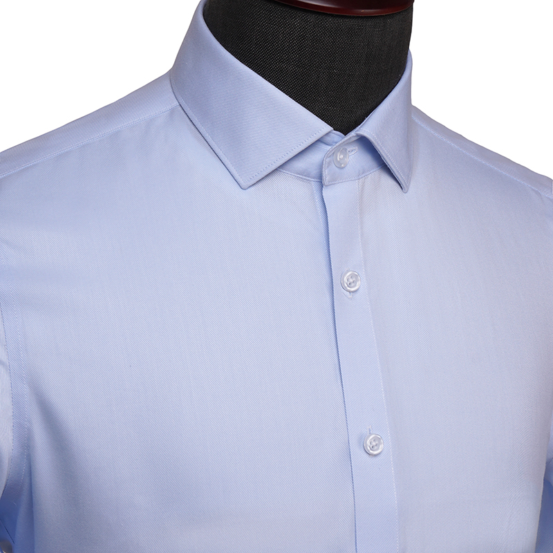 藍色基礎款斜紋長袖襯衫(圖2)