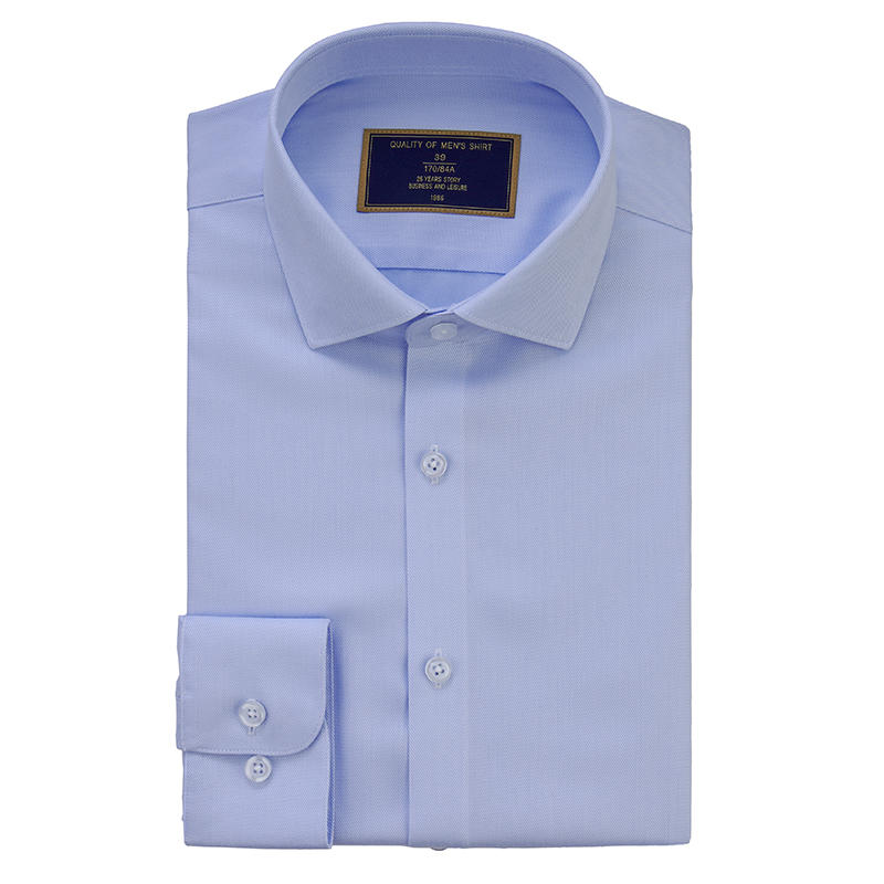藍色基礎款斜紋長袖襯衫(圖5)