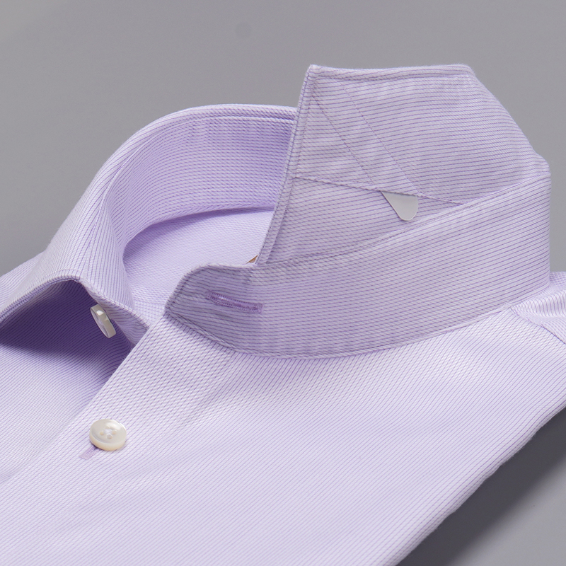 紫色細條紋長袖襯衫定制(圖4)