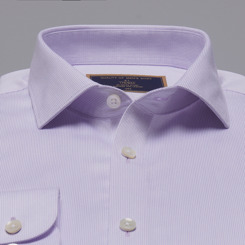 紫色細條紋長袖襯衫定制(圖3)