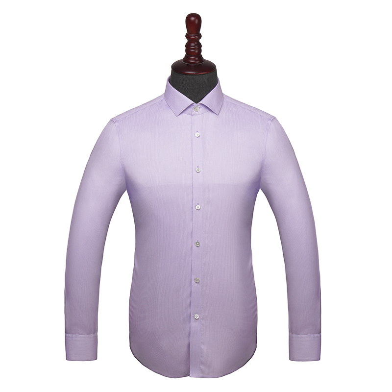 紫色細條紋長袖襯衫定制(圖1)