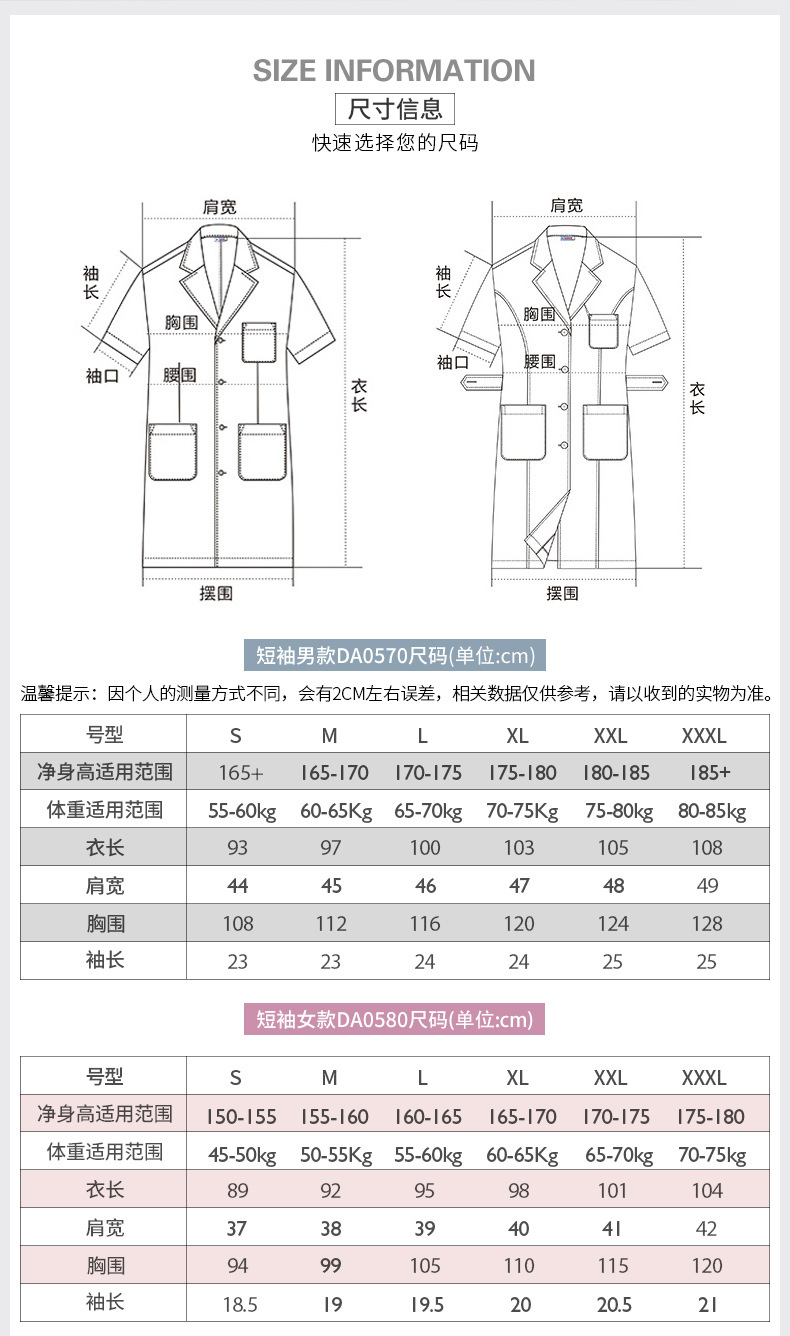 高檔夏季短袖醫護白大褂工作服(圖7)